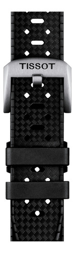Reloj Tissot Seastar 1000 Quartz Gmt 40mm T1208521705100 Malla Negro Bisel Negro Fondo Negro