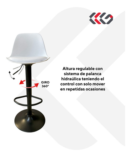 Set De 4 Sillas Tipo Banco Giratorios Para Barra Desayunador Estructura de la silla Blanco mate