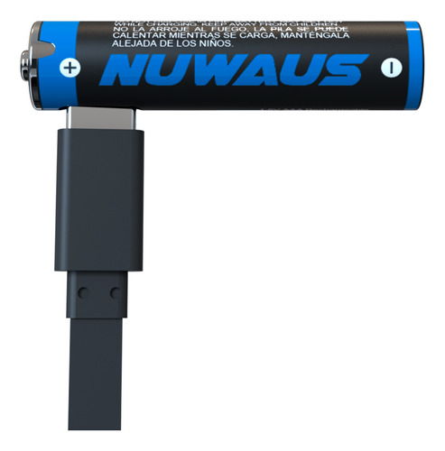 Nuwaus Baterías Recargables Aaa- 4 Con Cable C Para Juguetes