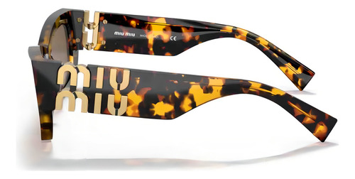Gafas de sol rectangulares de color marrón Miu Miu Glimpse Honey Turtle