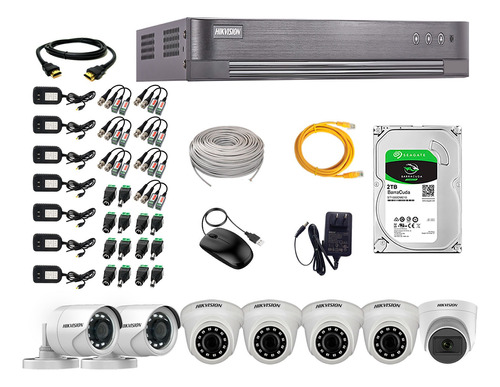 Cámaras Seguridad Kit 7 Full Hd 2tb | 1 Camara C/ Microfono