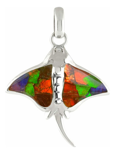 Dije Ammolita Natural De Mantarraya En Plata De Ley