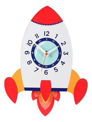 Reloj De Pared Lindo 3d Reloj De Péndulo Reloj Cohete