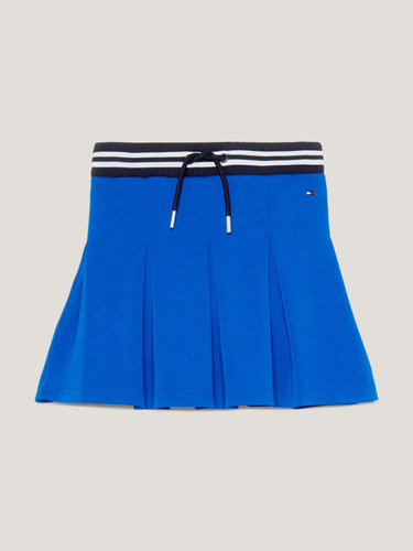 Minifalda Plisada Con Monotipo De Niña Azul Tommy Hilfiger