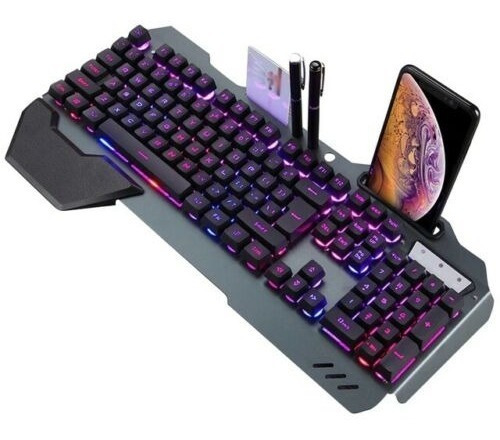 Teclado Gamer Retroiluminado Para Pc Led Rgb Teclado Negro