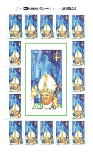 Folha Inteira Selo 2609 Homenagem Ao Papa João Paulo 2º