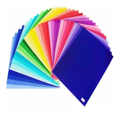 Imagem 1 de 2 de 20x Filtro Gelatina Colorido 25x30cm - 0,075mm