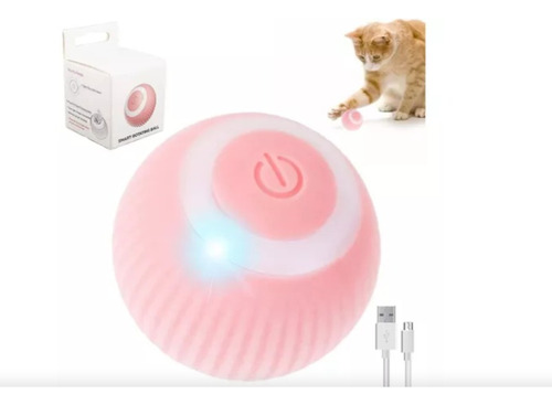 Pelota Para Gatos Juguete Inteligente Luces Led Recargable 