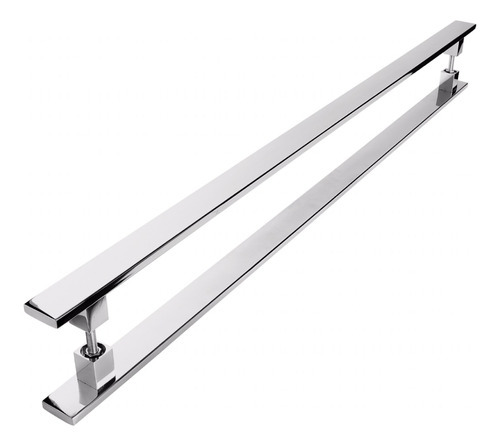 Puxador Barra Chata De Inox Para Porta De Madeira 50cm Cor Prateado