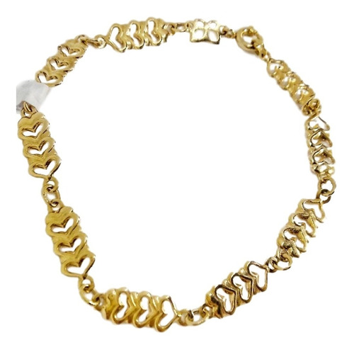 Pulsera De Oro Laminado 18k Corazones Calidad Rommanel