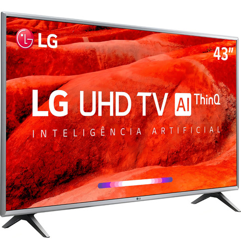 Smart TV de 43" LG AI ThinQ 43UM751C com tela LED 4K - cinza/chumbo