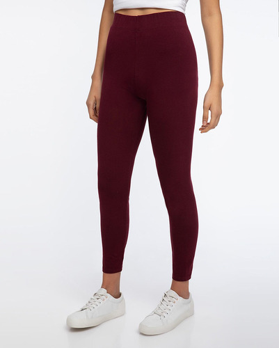 Legging Básica Mujer Guinda