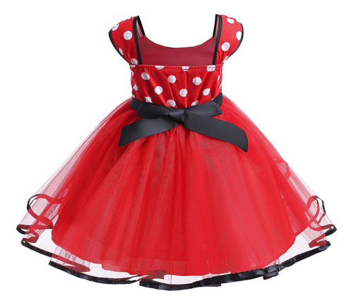 1 Vestido Con Forma De Tutú De Minnie Mouse, Bonito Lazo De