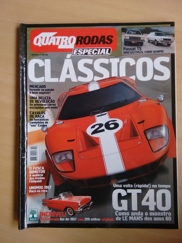 Revista Quatro Rodas 3 Gt 40 Fusca Passat Ts 884w