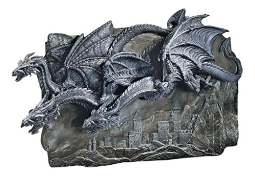 Diseño Toscano Morgoth Castillo Dragones Pared Escultura