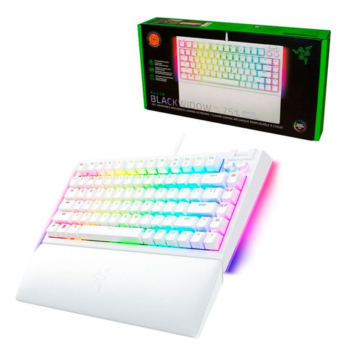 Teclado Gamer Razer Blackwidow V4 75% White Teclado Blanco Idioma Inglés Us