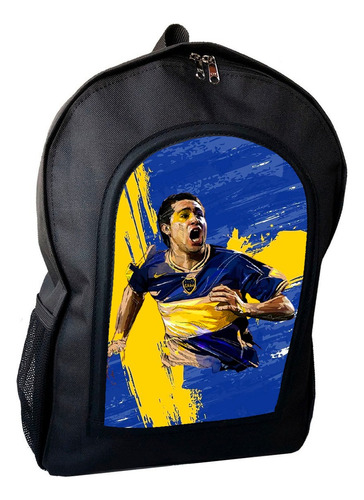 Mochila Escolar Riquelme Boca Diego Futbol Personalizada