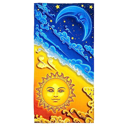 Toalla De Playa Sol Y Luna Chicas (30  X 60 , Súper Su...