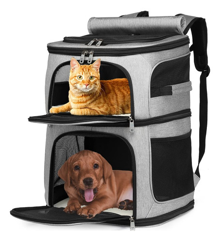 Mochila Para Gatos Para 2 Gatos, Transportador Para Gatos Gr