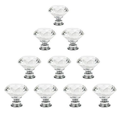 Dxhycc 10 Piezas De Cristal Vitrina Perillas 30 Mm En Forma 