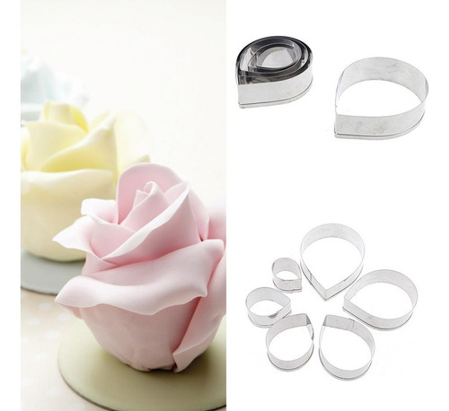 Molde De Flor De Pasta De Goma Austin Rose Petal Calyx Leaf