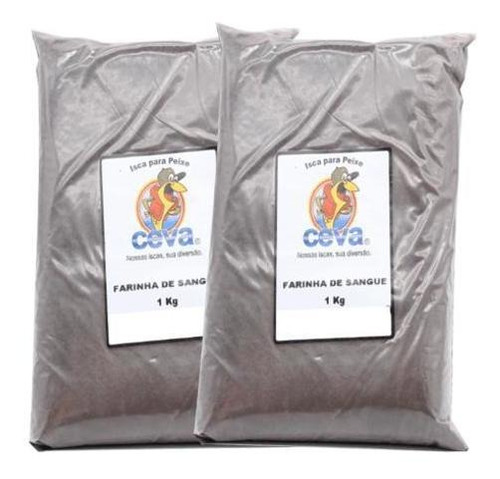 Kit Com 2 Kg De Farinha De Sangue Bovino Atrativo De Pesca
