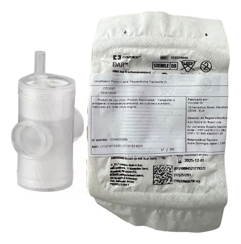 Traqueostomia Canula Filtro Trach Vent Estéril Gibeck C/5 Un
