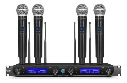 Microcking Sistema De Micrfono Inalmbrico, Con 4 Micrfonos D