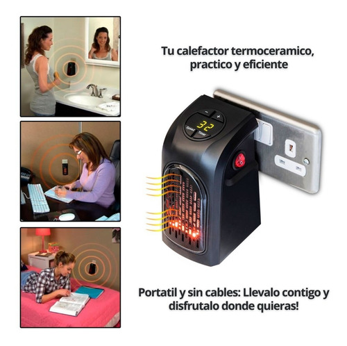 Calefactor De Pared Electrico Estufa Enchufe Caloventilador