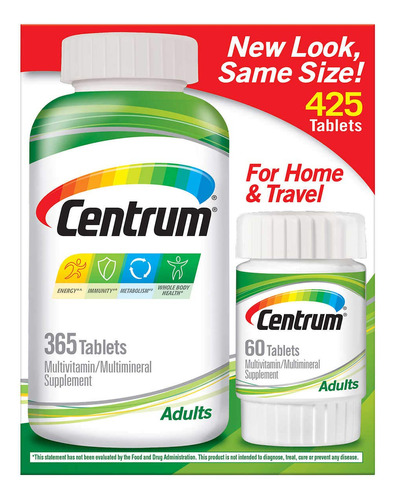Centrum - Multivitamnico Para Adultos, 425 Tabletas
