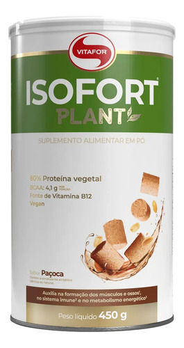 Isofort Plant Proteína Vegetal Vitafor Paçoca 450g