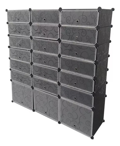 Gabinetes De Calzado Con 7 Niveles Con Puertas Color Negro