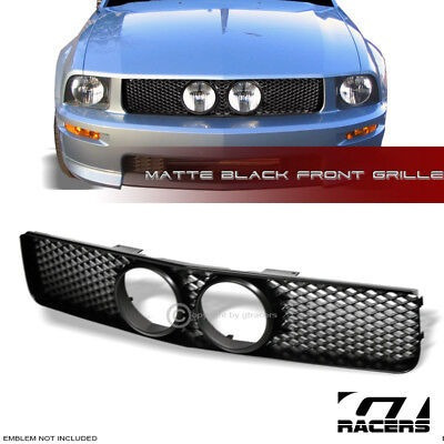 For 2005-2009 Mustang Gt Matte Black Mesh Front Bumper G Gt2