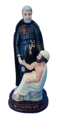 Imagem 5 de 5 de São Camilo De Lelis Imagem Em Resina Com 15 Cm