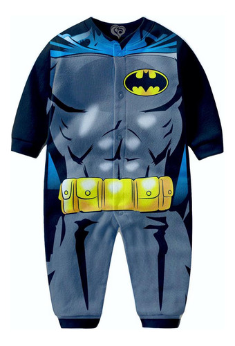 Macacão Pijama Personagens Super Herois Infantil Moletom