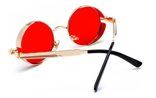 Imagen 3 de 5 de Lentes Redondas Rodas Steampunk Retro Vintage Gafas + Estuch