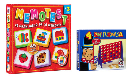 Juego Memotest + 4 En Línea Mini Ruibal Promo 34 (+ 3 Años)