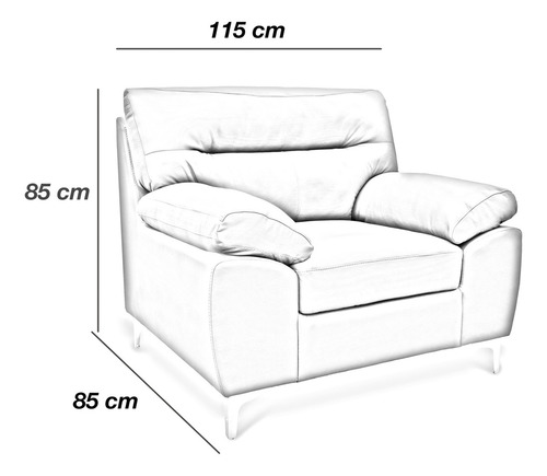 Sala De Piel Genuina Isabela Sofa, Love Y Sillón - Conforto Color Chocolate
