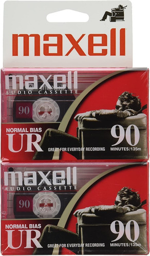 Cinta De Grabación Maxell En Blanco 90 Min Longitud Total X2