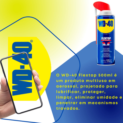 Kit 2 Wd-40 Spray 500ml Flextop Desengripante