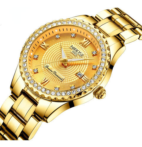 Reloj Nibosi Mujer Diamond Luxury Waterproof