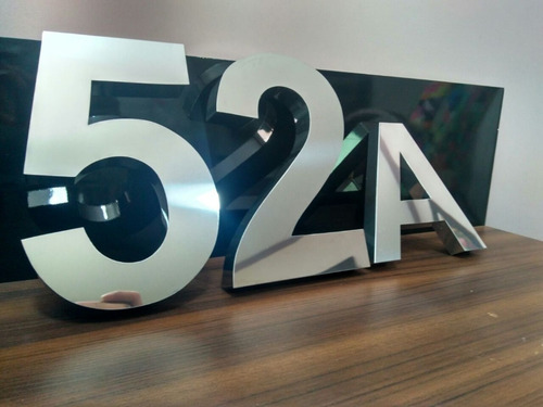 Letras Em Aço Inox Letreiro Caixa Números 3d Fachada 35 Cm