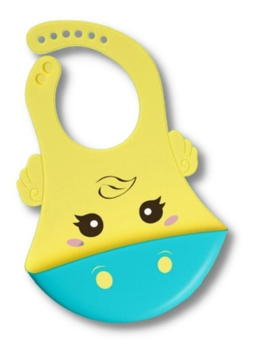 Imagen 1 de 9 de Babero Silicón Impermeable Ecológico Con Caritas Para Bebe
