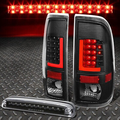 For 08-16 Ford Super Duty Red 3d Led L-bar Tail Light+thir