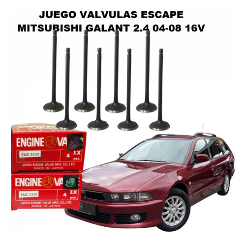Juego Valvulas Escape  Mitsubishi Galant 2.4 04-08 16v