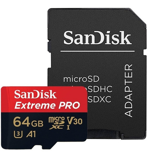Memoria Microsdxc Sandisk Extreme Pro 64gb 4k U3 100mb/s V30
