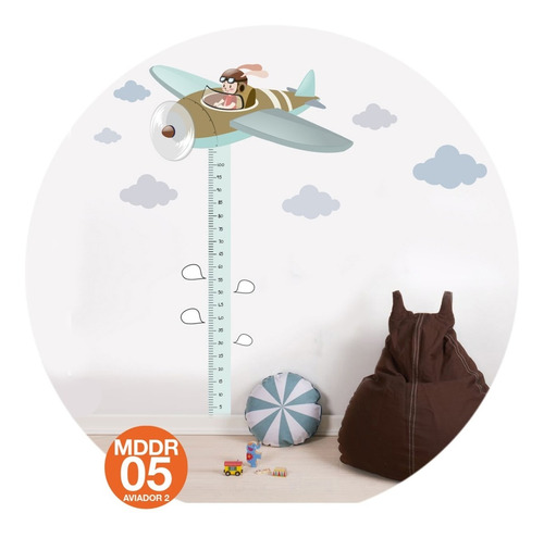 Avalon Vinilos Decorativos Medidor Avion Cuarto Infantil