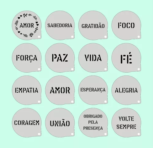 16 Stencil Rosto Facial Moldes Pintura 5cm Desenhos Infantil