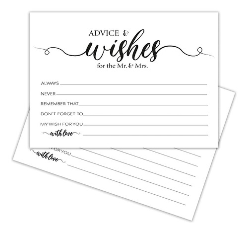 Gwency Design Advice And Wishes Cards, (50 Cards) 4'' X 6'' 