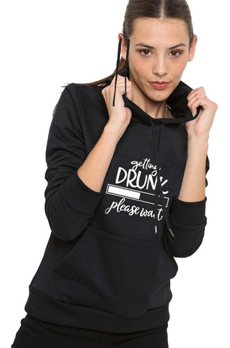 Buzo Capucha Cerveza Getting Drunk Hombre Mujer Cal. Premium